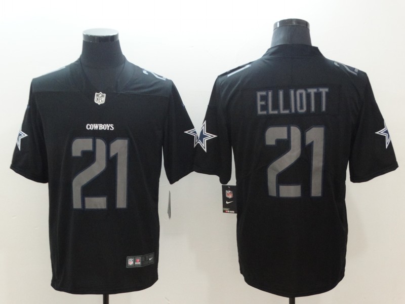 Men's Dallas Cowboys Ezekiel Elliott #21 Black Team Jersey